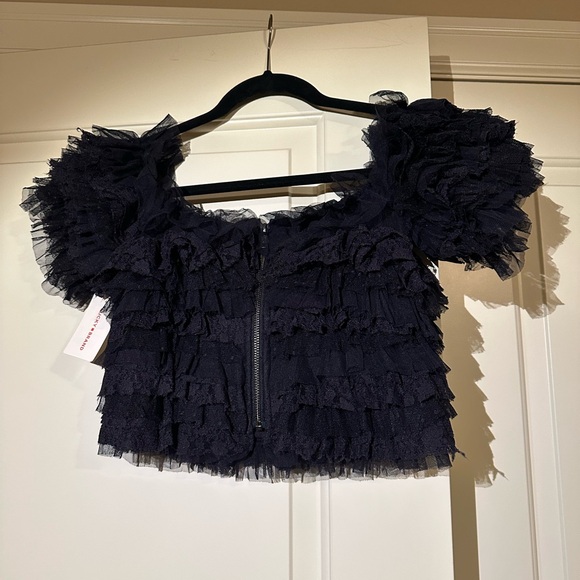 Lucky Brand Elegant Black Ruffled Top - Picture 3 of 6